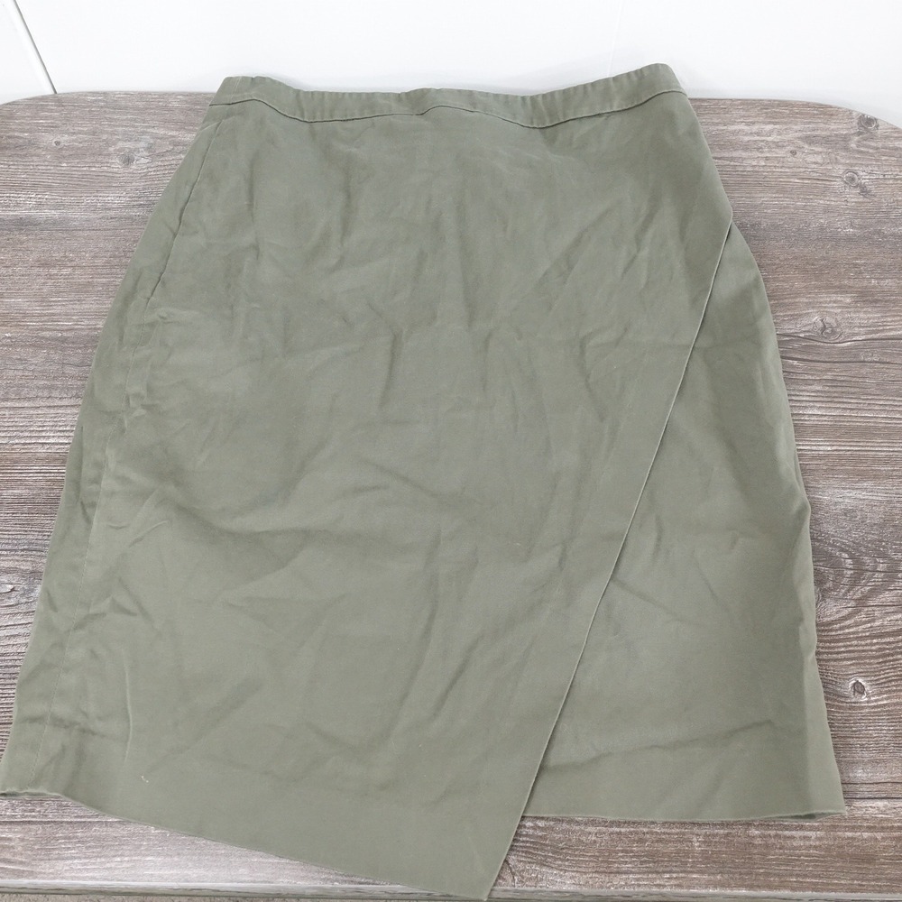 BANANA REPUBLIC GREEN COTTON BLEND ASYMMETRICAL SKIRT WOMENS SIZE 6